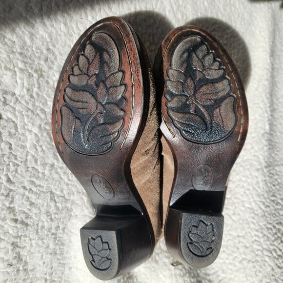 BOC Born Concept Boots Womens 7 M Slouch Ankle Bootie Z59917 Brown Suede Heels - Picture 4 of 8